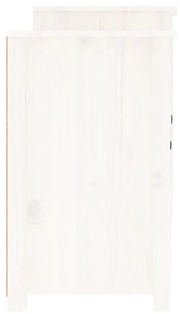 Μπουφές Λευκός 164 x 37 x 68 εκ. από Μασίφ Ξύλο Πεύκου - Λευκό