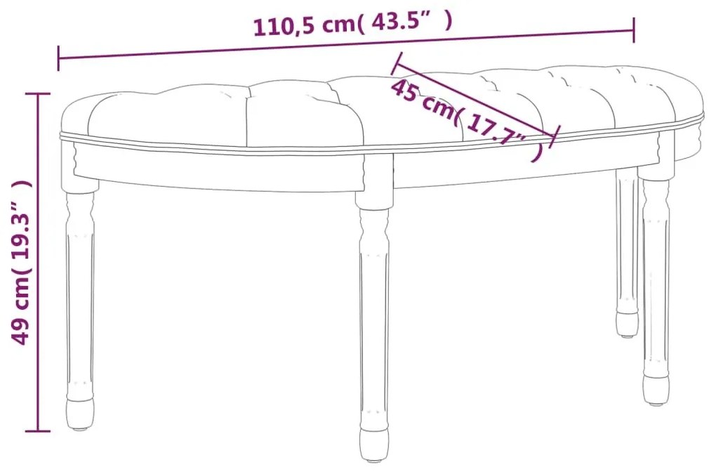 Πάγκος 110,5 x 45 x 49 εκ. Λινός - Μπεζ