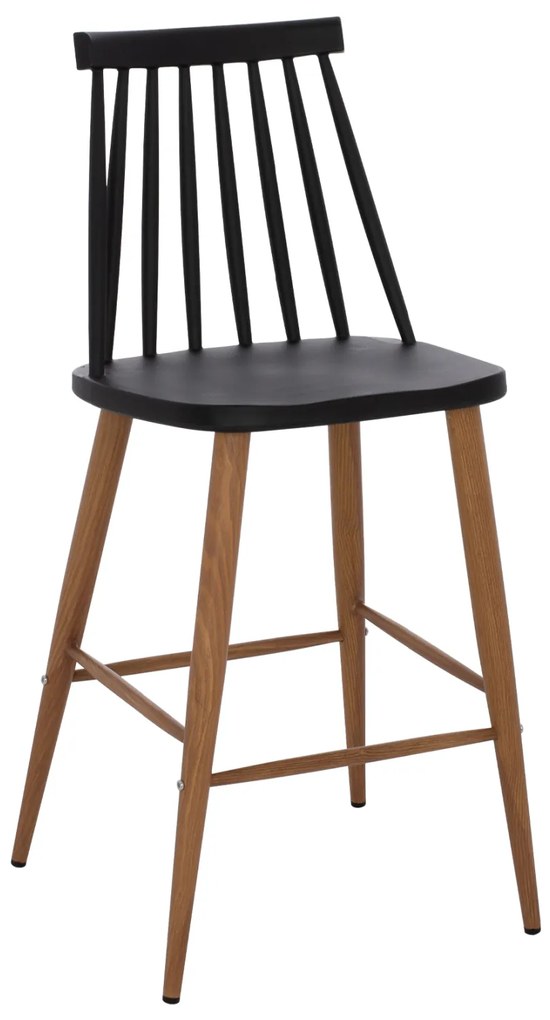 ΣΚΑΜΠΟ ΜΠΑΡ VANESSA ΜΑΥΡΟ ΜΕΣΑΙΟΥ ΥΨΟΥΣ HM9300.02 43x45x97Υεκ.