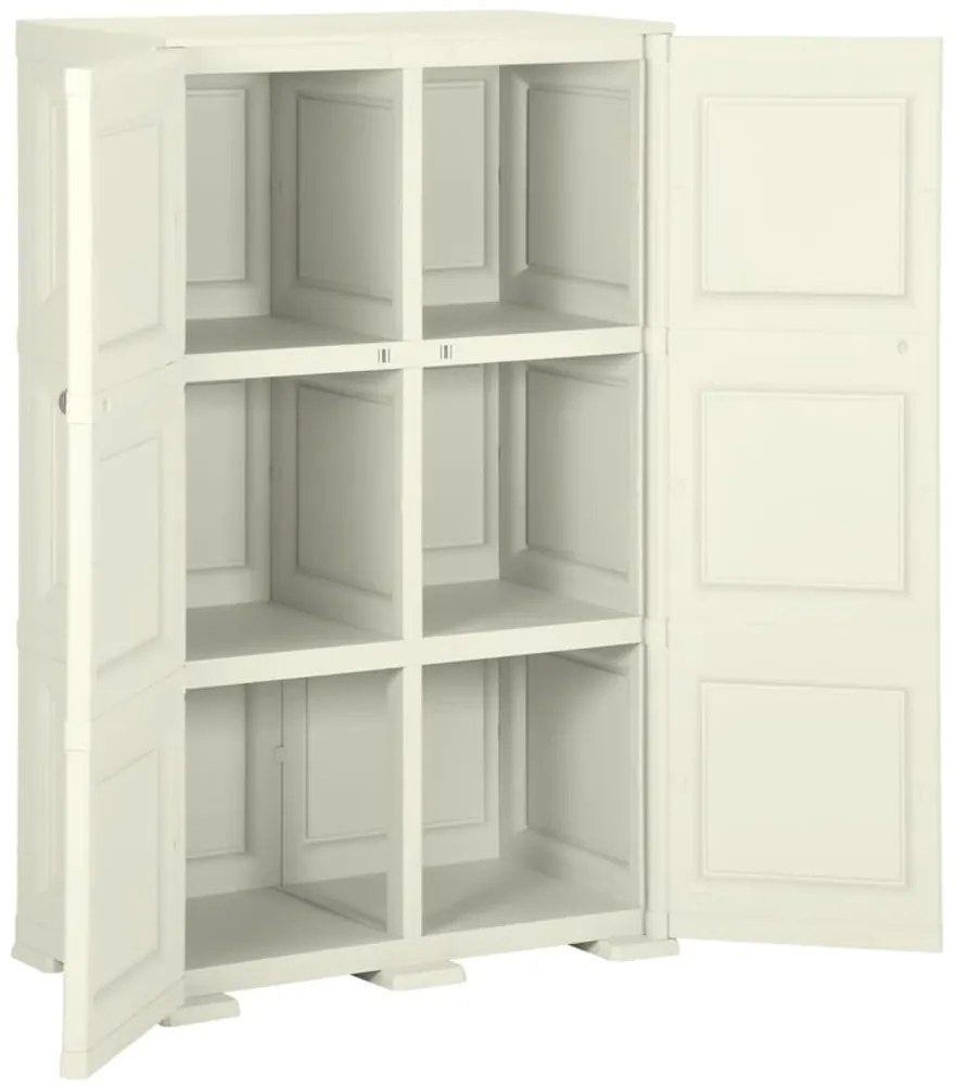 vidaXL Πλαστικό Ντουλάπι Κρεμ Ανοιχτό 79 x 43 x 125εκ. με Σχέδιο Ξύλου
