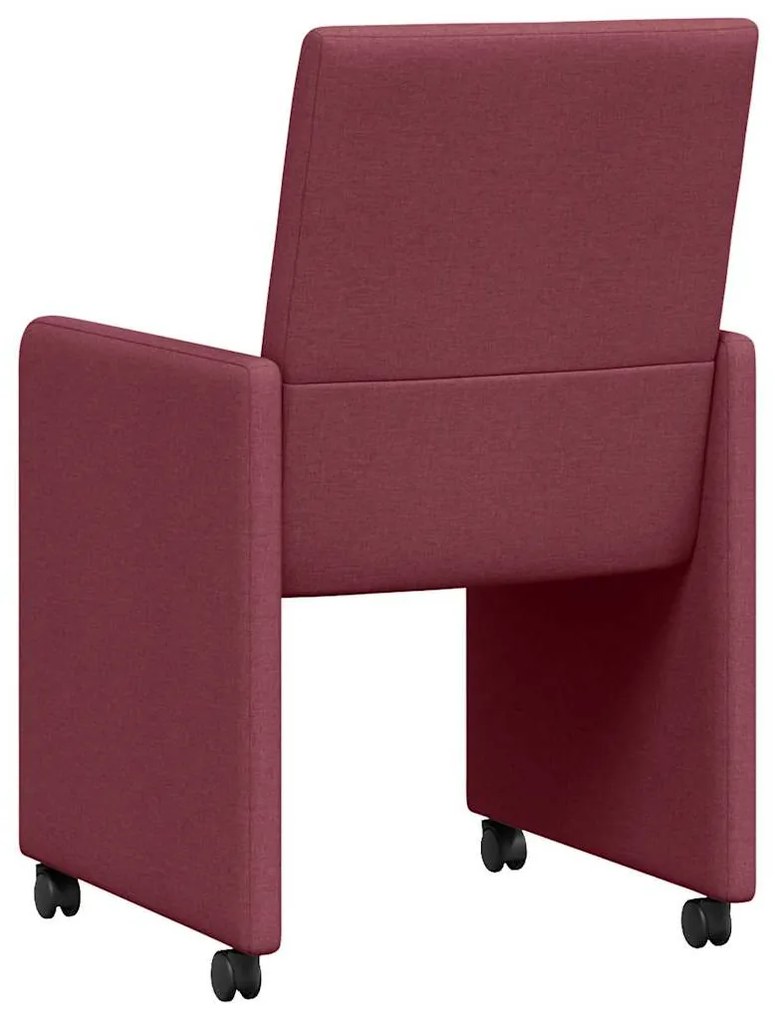 vidaXL Καρέκλες Φαγητού με Ρόδες 2 pcs Μπορντό 57 x 66 x 94 εκ ύφασμα