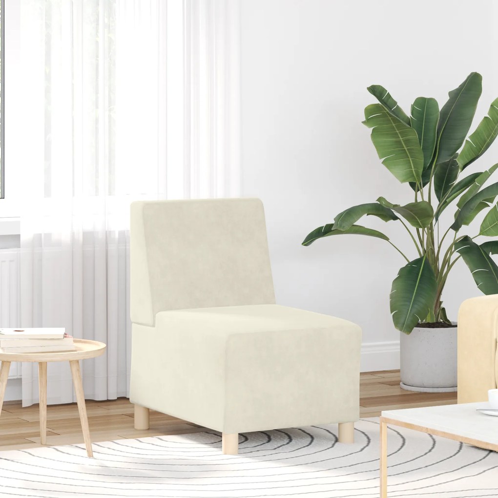 vidaXL Καναπέδες 3 pcs Κρεμ 55 x 74 x 82 εκ. Βελούδο