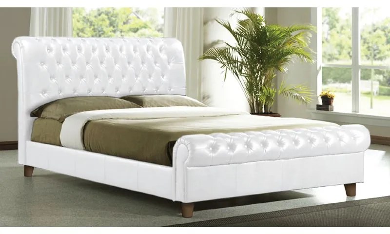 HARMONY Κρεβάτι Διπλό για Στρώμα 160x200cm, PU Άσπρο  169x240x104cm Ε8052,1