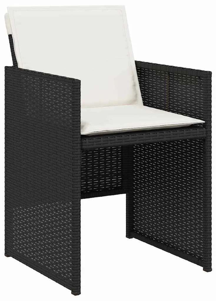 vidaXL Σέτ φαγητού για κήπο 5 pcs Μαύρο συνθετικό ρατάν