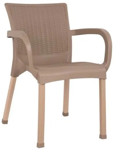 ΠΟΛΥΘΡΟΝΑ ΠΟΛΥΠΡΟΠΥΛΕΝΙΟΥ RATTAN ΠΟΔΙ ALU HM5591.02 ΚΑΠΟΥΤΣΙΝΟ 60x60x82 cm