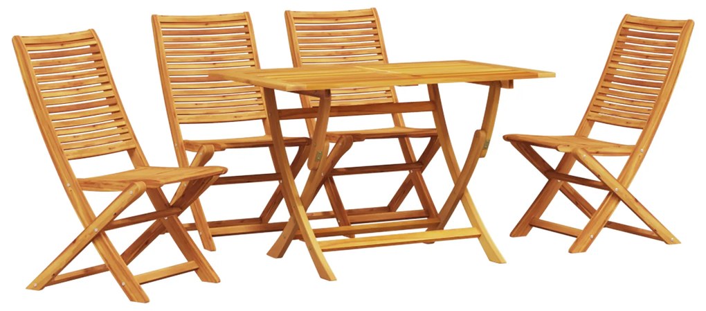 vidaXL Σετ Δείπνου Κήπου 5 pcs Φυσικό ξύλο Μεσαίο Ξύλο