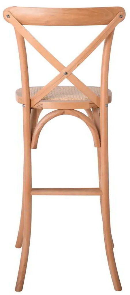 Σκαμπώ Bar DESTINY Φυσικό/Κάθισμα Rattan 45x48x110cm