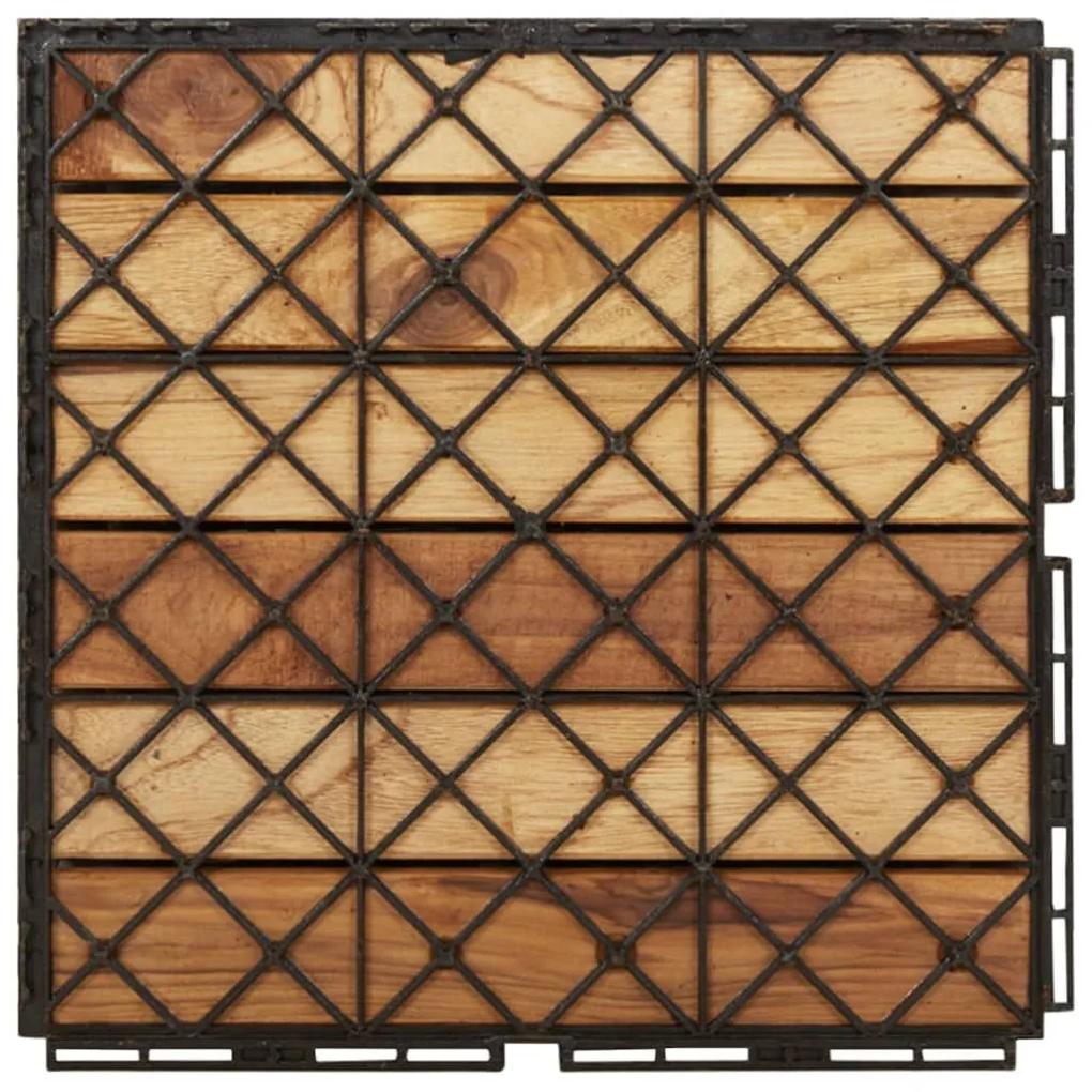 Πλακάκια Deck 30 τεμ. 30 x 30 εκ. από Μασίφ Ξύλο Teak - Καφέ