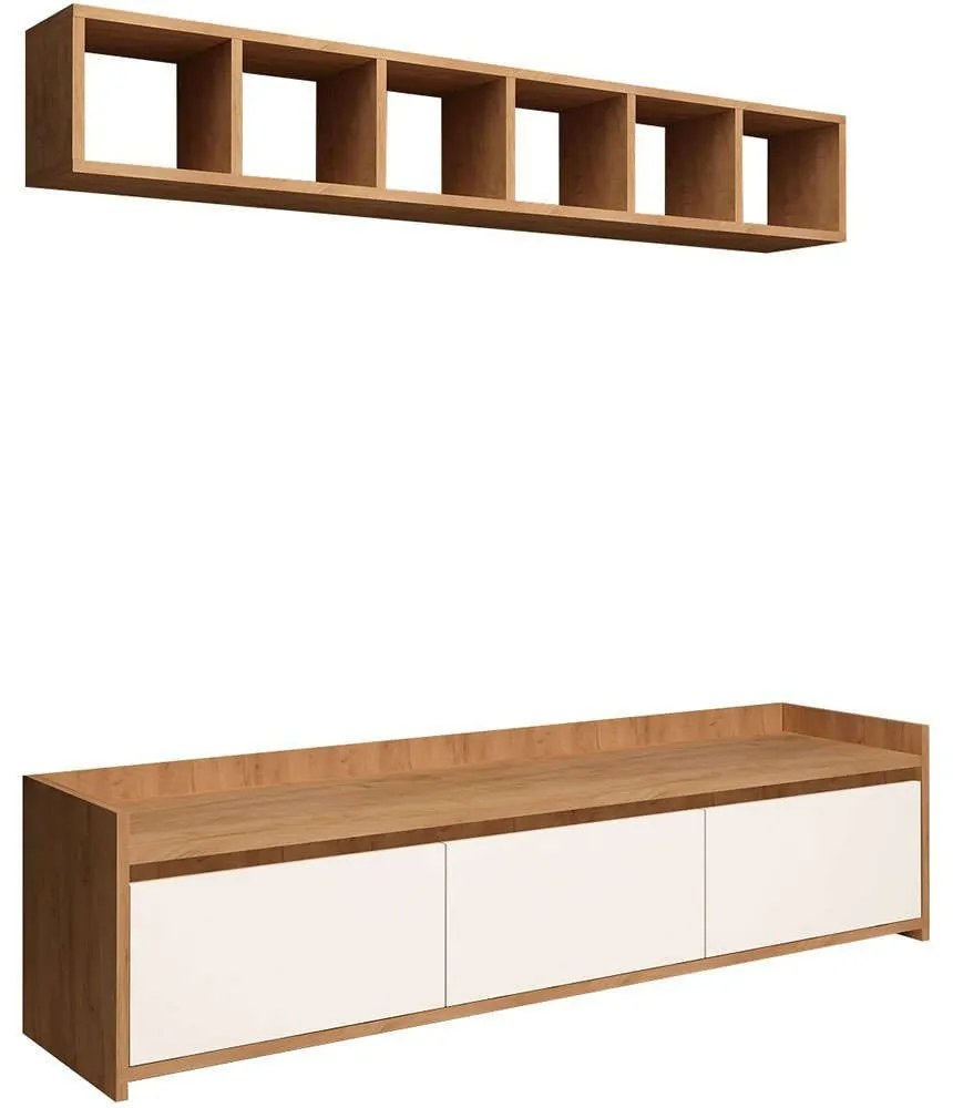 Σύνθεση Τηλεόρασης Lici 811MDD3004 150x35x45cm White-Oak