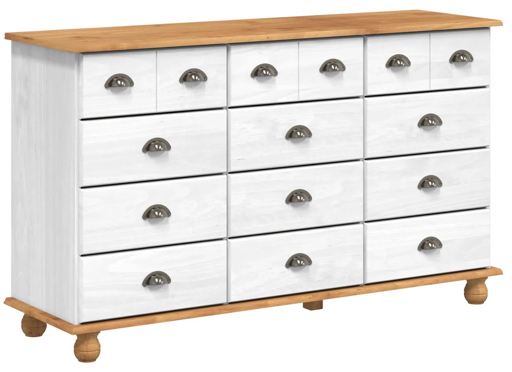 vidaXL Συρταριέρα 'ASKIM' Λευκή 79x40x133.5 cm Στερεό Ξύλο Πεύκου