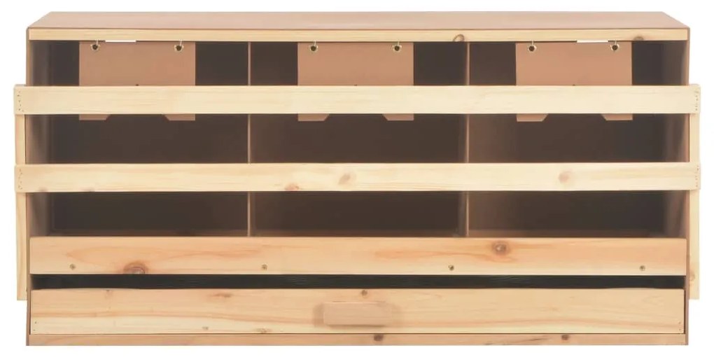 vidaXL Φωλιά για Κότες με 3 Θέσεις 96x40x45 εκ. από Μασίφ Ξύλο Πεύκου