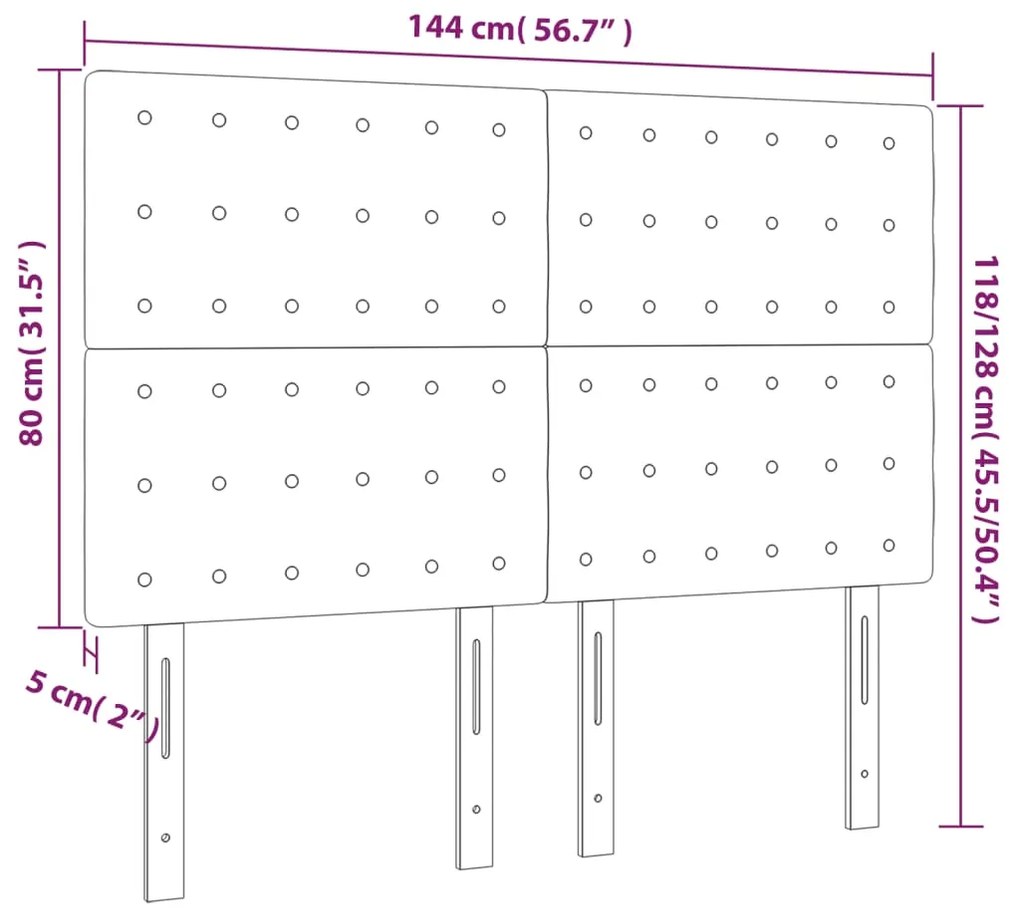 ΚΕΦΑΛΑΡΙ ΚΡΕΒΑΤΙΟΥ LED ΣΚΟΥΡΟ ΚΑΦΕ 144X5X118/128ΕΚ. ΥΦΑΣΜΑΤΙΝΟ 3122859