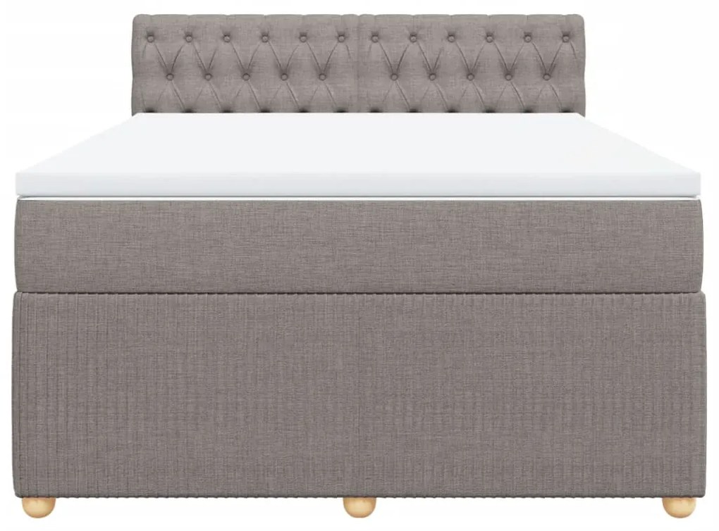 vidaXL Κρεβάτι Boxspring με Στρώμα Taupe 160x200 εκ. Υφασμάτινο