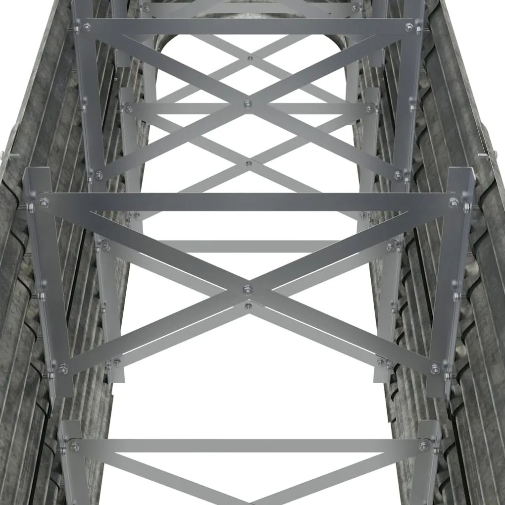 vidaXL Ζαρντινιέρα Ασημί 224x40x68 εκ. Γαλβανισμένος χάλυβας