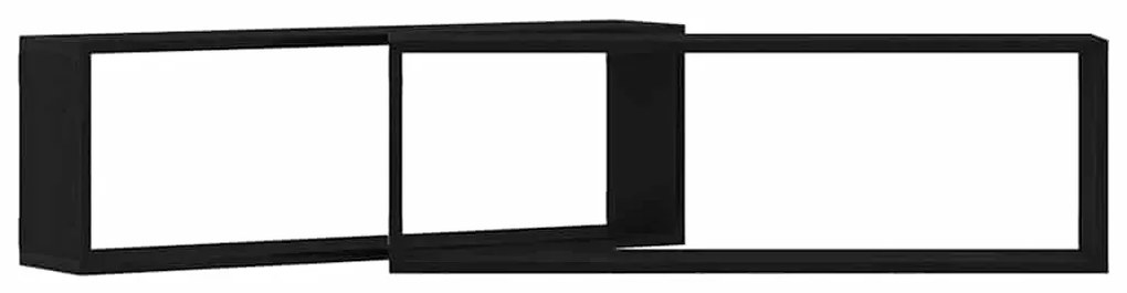 vidaXL Ράφι Τοίχου με ράφι Επιτοίχιο 2 pcs Μαύρη Δρυς 80 x 15 x 26 εκ.