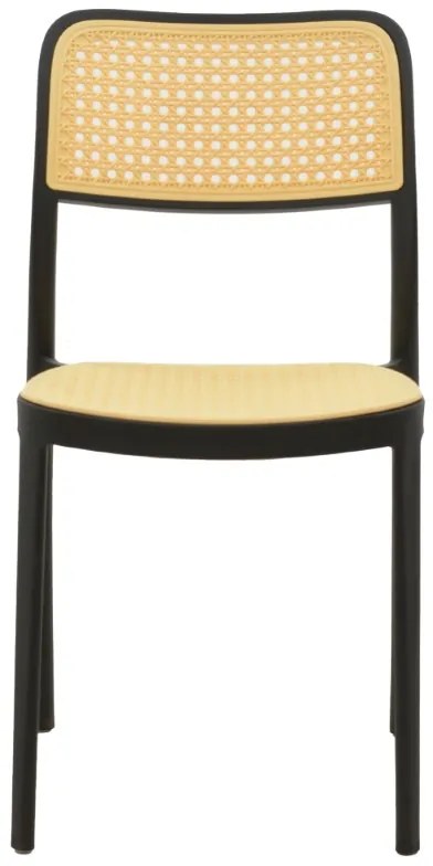 Καρέκλα Westley pakoworld pp φυσικό-μαύρο 55x47x81εκ