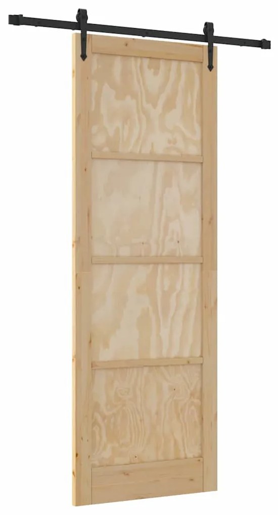 vidaXL Συρόμενη Πόρτα ORKDAL Καφέ 83 x 232 εκ. Μασίφ ξύλο πεύκου