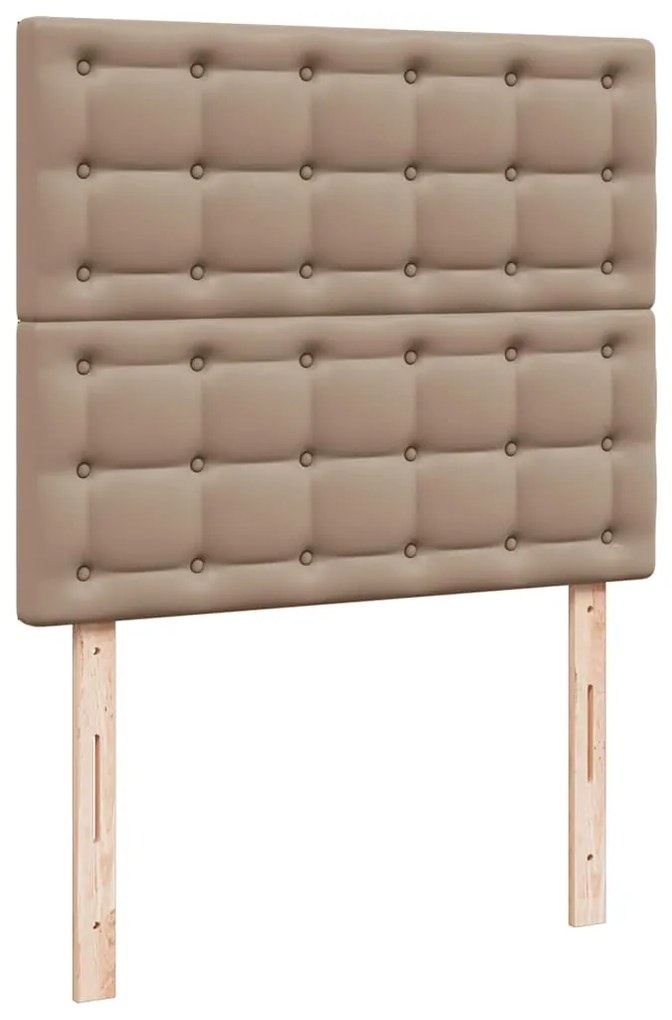 Οθωμανικό κρεβάτι με στρώμα &amp; LEDs Cappucino Faux Leather - Καφέ