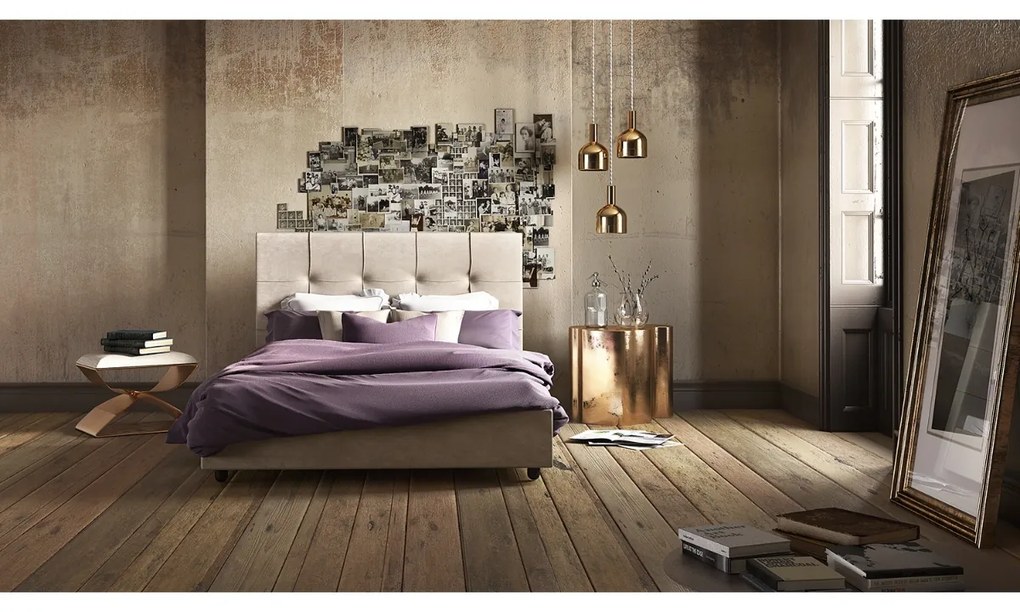 Επενδεδυμένο Κρεβάτι Φαίδρα King Size 180x200 - Chic Strom - Ελληνικής Κατασκευής