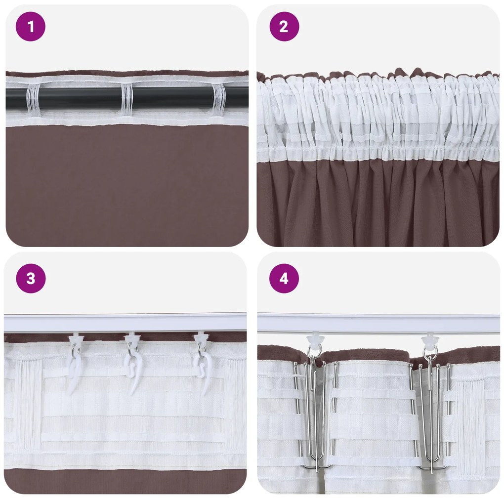 vidaXL Βελούδινες Κου curtains 2 τεμ. με οπές Καφέ 140x140 εκ.
