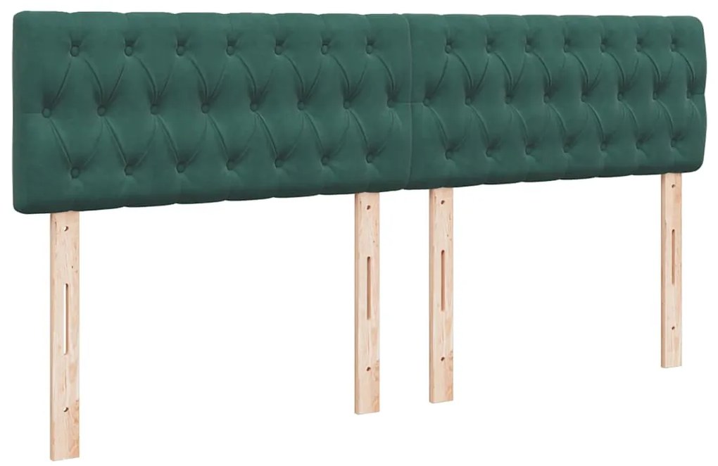vidaXL Κρεβάτι Boxspring με Στρώμα Σκούρο Πράσινο 180x200εκ. Βελούδινο