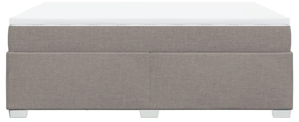 Κρεβάτι Boxspring με Στρώμα Taupe 140x200 εκ. Υφασμάτινο - Μπεζ-Γκρι