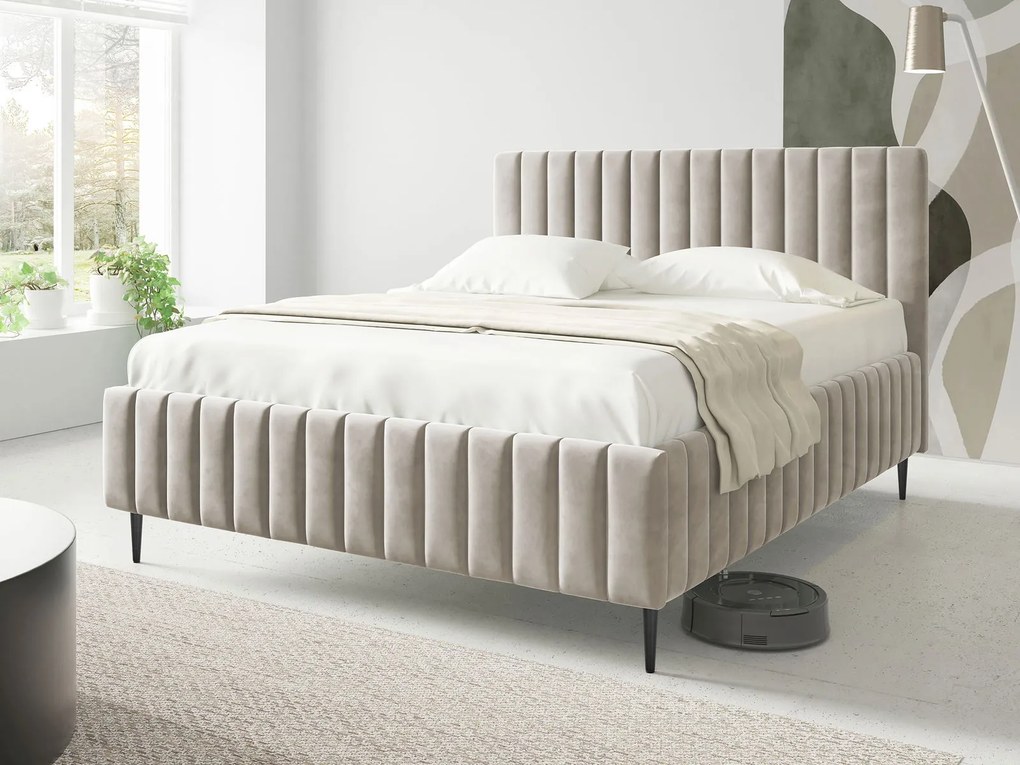Επενδυμένο κρεβάτι Lewezo-Mpez-140 x 200