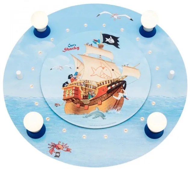 Φωτιστικό Οροφής Μπλε Πειρατικό Καράβι Capt'n Sharky 130797 Elobra-130797-Μπλε 130797