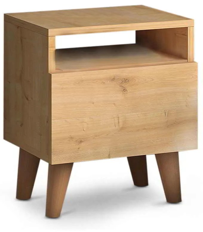 Κομοδίνο Luce Megapap από μελαμίνη χρώμα oak 40x30x47,6εκ.