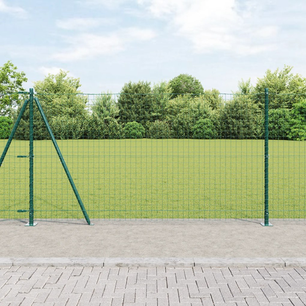 vidaXL Στυλίδια Φράχτη με Βάσεις 52 τεμ Ø32mm 68,5cm Γαλβανισμένο Ατσάλι