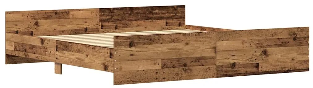 vidaXL Σκελετός Κρεβατιού Παλαιό ξύλο 200 x 200 cm Επεξεργασμένο ξύλο
