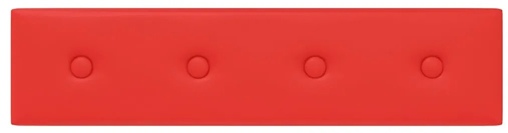 vidaXL Πάνελ Τοίχου 12 τεμ. Κόκκινα 60x15 εκ. 1,08 μ² Συνθ. Δέρμα