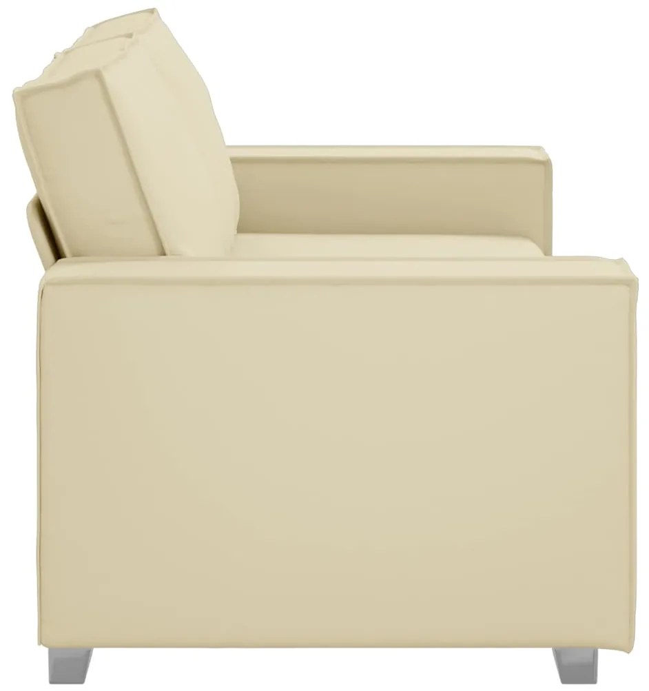 vidaXL Καναπές Loveseat 180 εκ με μαξιλάρι Κρεμ Τεχνητό δέρμα