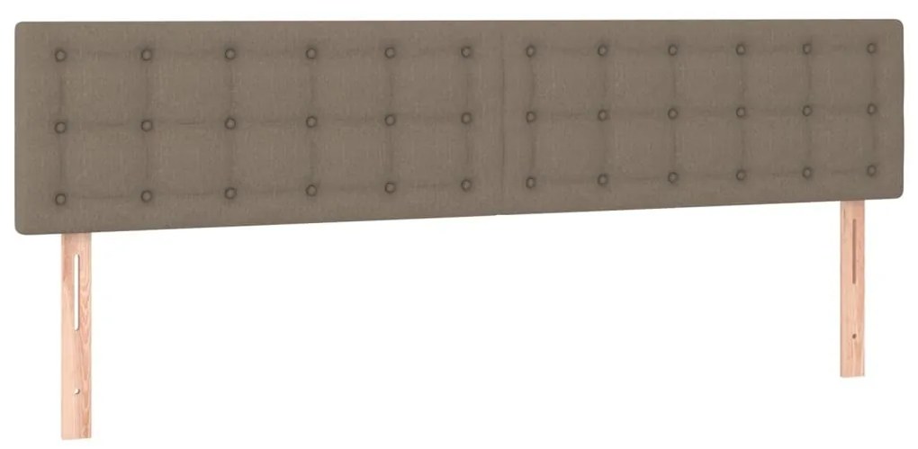 Κρεβάτι Boxspring με Στρώμα &amp; LED Taupe 160x200 εκ. Υφασμάτινο - Μπεζ-Γκρι