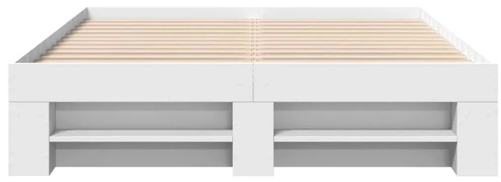 vidaXL Πλαίσιο Κρεβατιού Λευκό 135x190 εκ. από Επεξεργασμένο Ξύλο