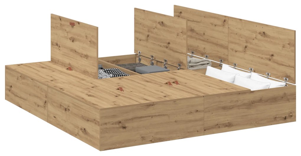 vidaXL Κρεβάτι Αποθήκης Artisan Oak 180x200 εκ.
