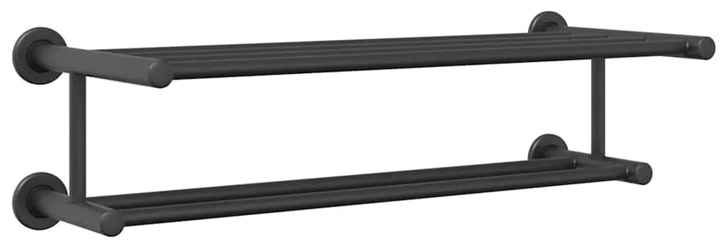 vidaXL Ράφι Πετσέτας Μαύρο 61 x 23 x 17 εκ Ανοξείδωτο ατσάλι
