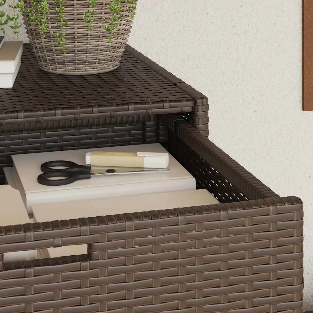 vidaXL Ντουλάπι Αποθήκευσης Κήπου Καφέ 105x55x113 εκ. Συνθετικό Ρατάν