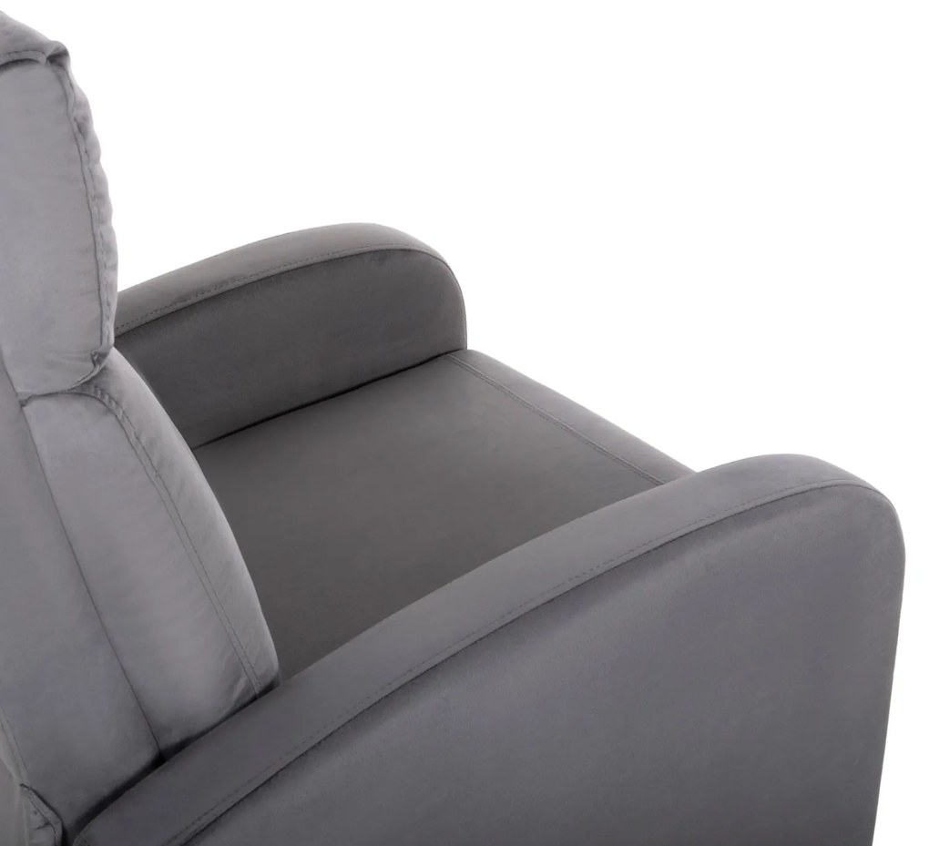Πολυθρόνα HIBER RELAX C9782.01 Γκρί Βελούδο 67,5x90x104Υ εκ. 67.5x90x104 εκ.