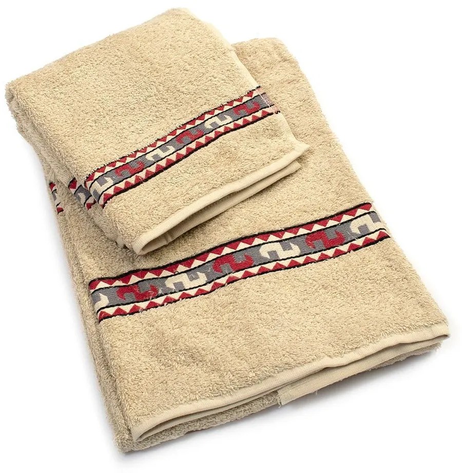 Πετσέτες Zucchi (Σετ 2τμχ) Beige DimCol Towels Set 60x110cm 100% Βαμβάκι