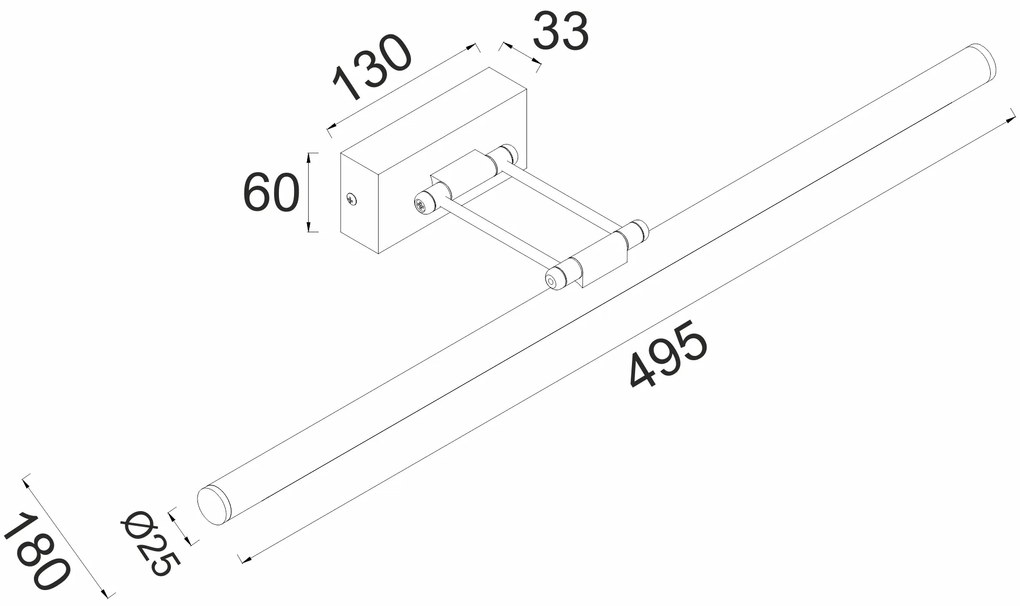 ΕΠΙΤΟΙΧΟ Φ/Σ LED 12W 3000K 780LM ΜΑΥΡΟ ΜΕΤ/ΚΟ IP44 50X6X19CM RIO - PN10LEDW50BK