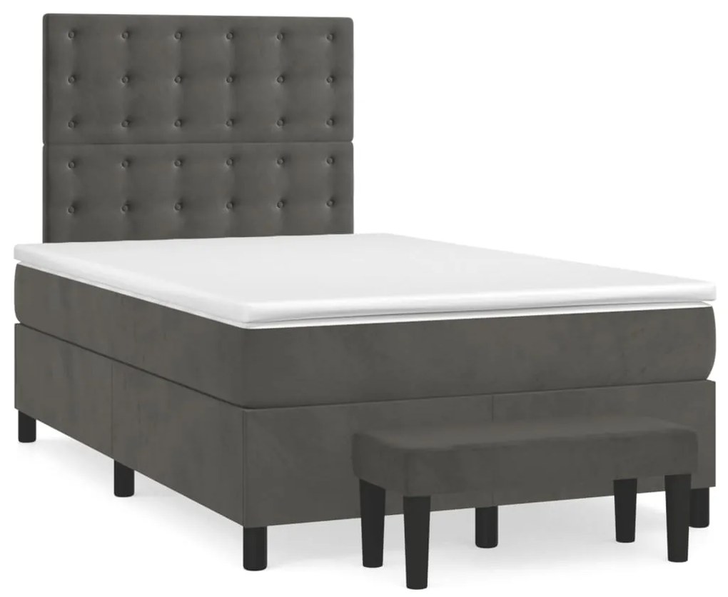 ΚΡΕΒΑΤΙ BOXSPRING ΜΕ ΣΤΡΩΜΑ ΣΚΟΥΡΟ ΓΚΡΙ 120X200 ΕΚ. ΒΕΛΟΥΔΙΝΟ 3138074