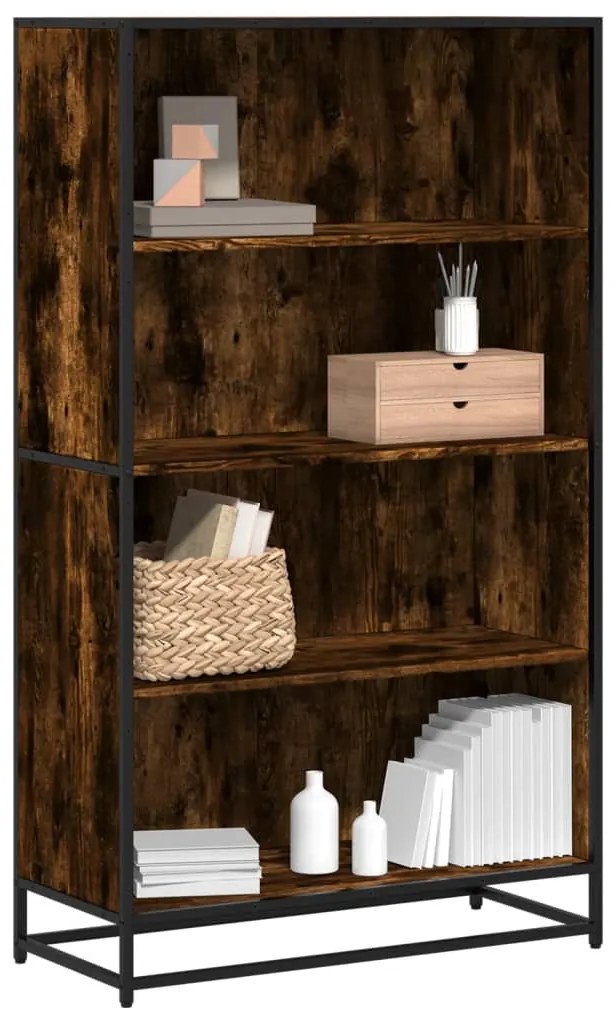 vidaXL Βιβλιοθήκη καπνιστή βελανιδιά 80,5x35x139 cm Ξύλινη κατασκευή