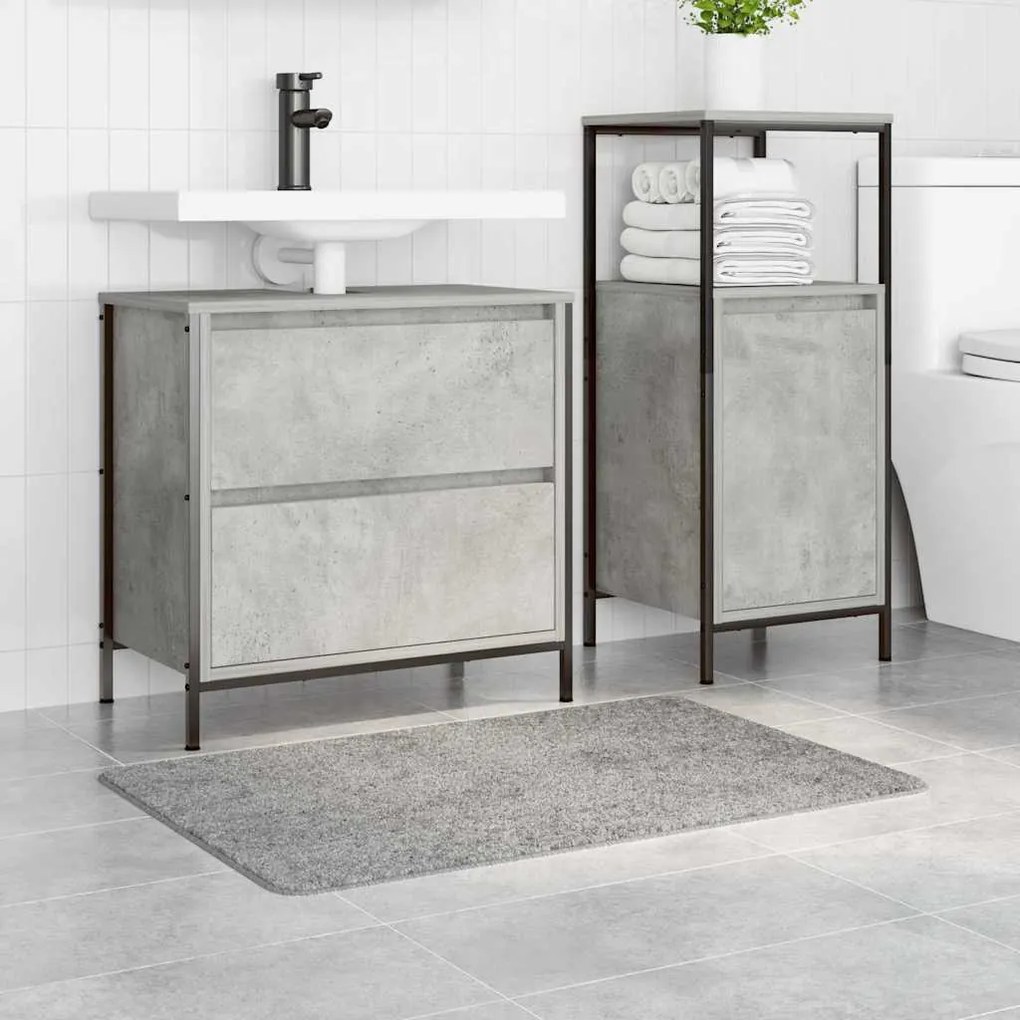 vidaXL Πατάκι μπάνιου Γκρι 60 x 90 cm Πολυπροπυλένιο