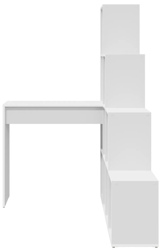 vidaXL Γωνιακό γραφείο με ράφι Λευκό 101.5 x 149.5 x 149.5 εκ.