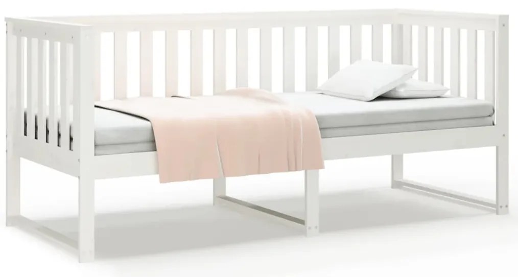 vidaXL Κρεβάτι ημέρας χωρίς στρώμα Λευκό 75x190 cm Στερεό ξύλο πεύκο