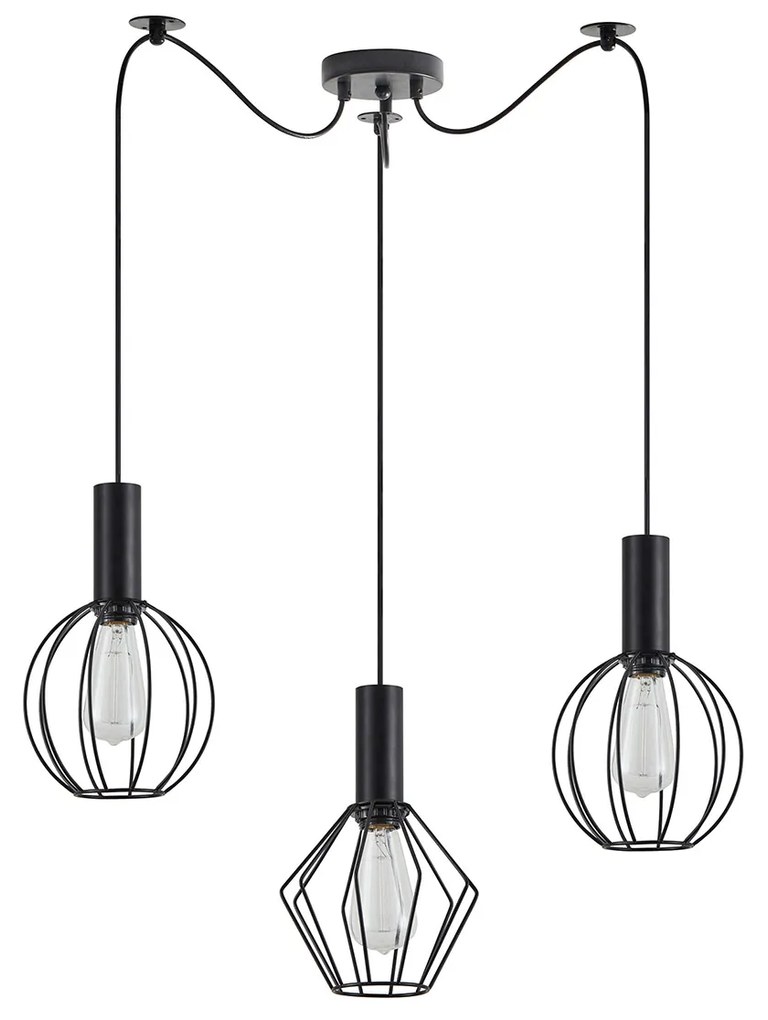 Φωτιστικό Οροφής Τρίφωτο Homelighting Adept Flex 77-8909 Black