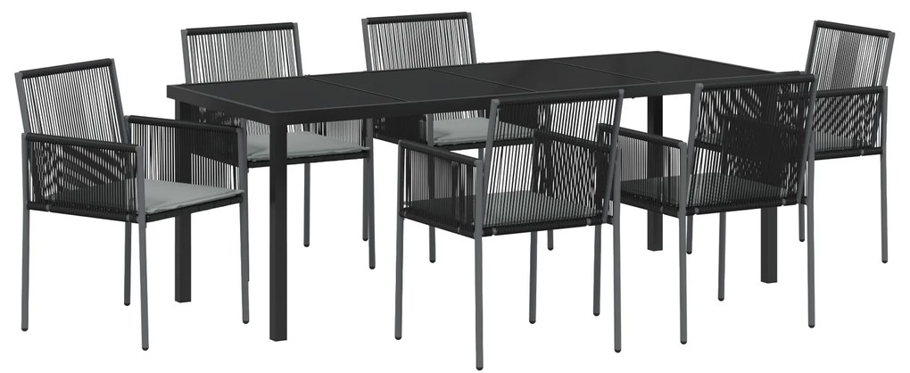 vidaXL Σετ των 4 Μαύρο Πολυ Ρατάν 54x60.5x83.5 εκ Ανθεκτικό