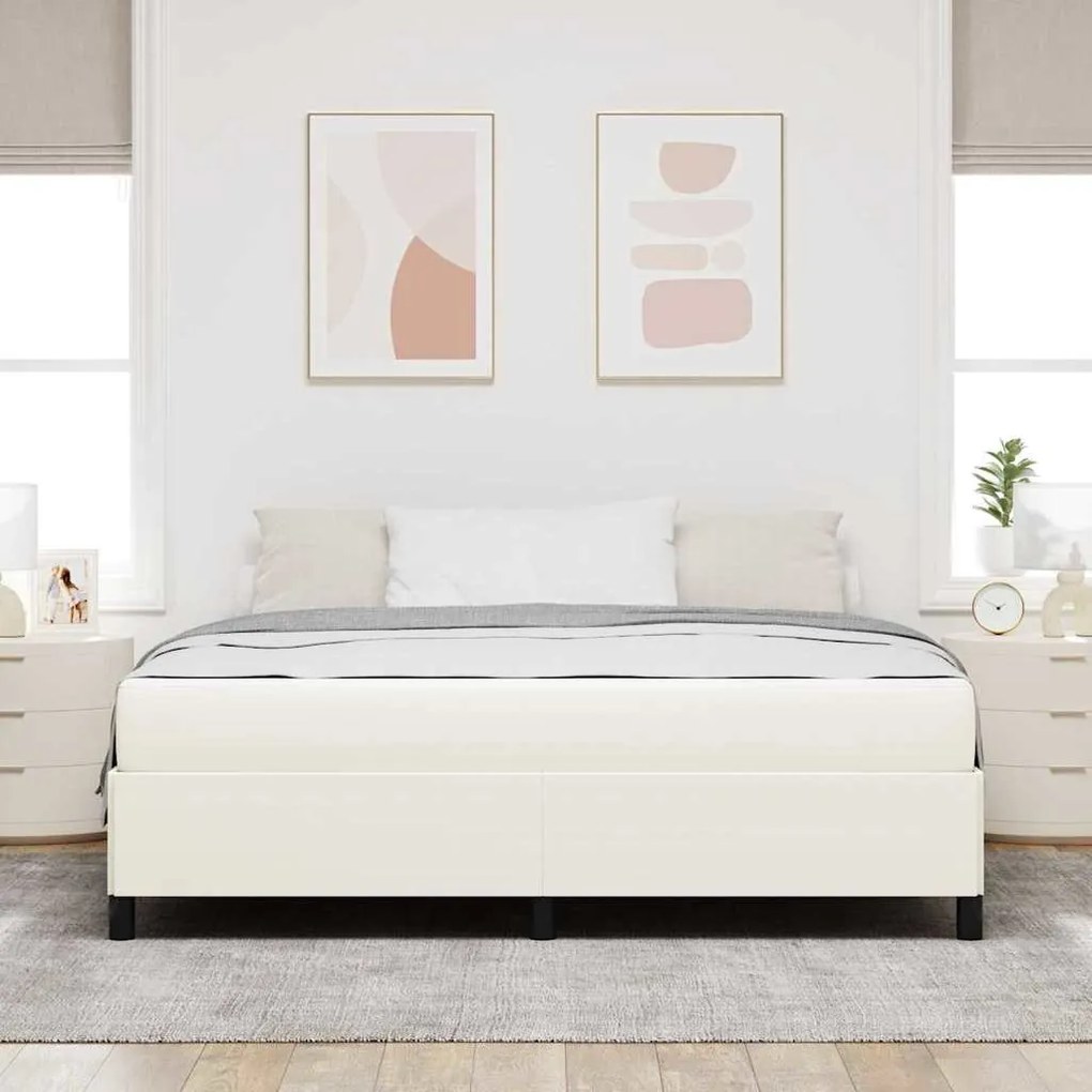 vidaXL Σκελετός Κρεβατιού Άλλο Κρεμ 180 x 200 cm Βελούδο