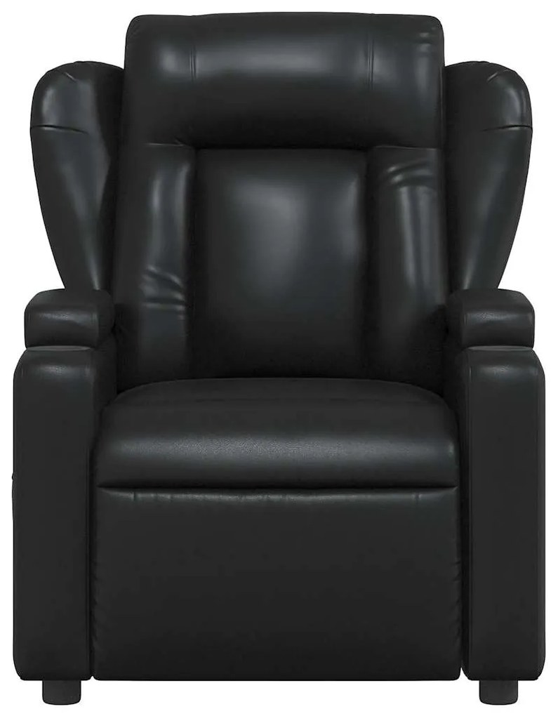 vidaXL Πολυθρόνα με Ανακλινόμενη Πόρτα Μαύρη από Συνθετικό Δέρμα